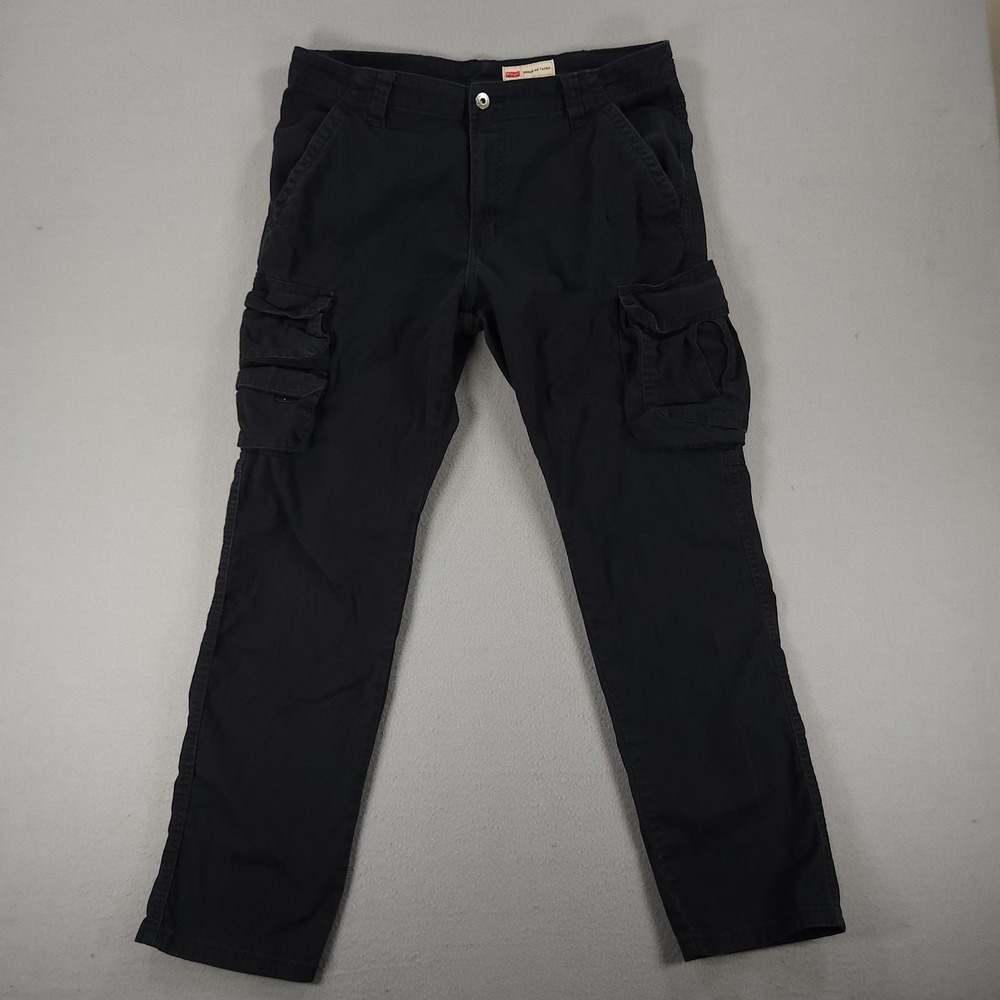 Wrangler Mens Regular Taper Cargo Pants Black 34x30 Cotton Stretch 112326301 - Picture 1 of 12